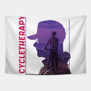 Cycletherapie - Cycling Shirt, Biking T shirt, Bicycle Shirts, Gifts for a Cyclist, Bike Rider Gifts, Cycling Funny Shirt Tapestry