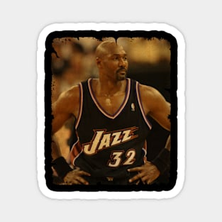 Karl Malone - Vintage Design Of Basketball Magnet