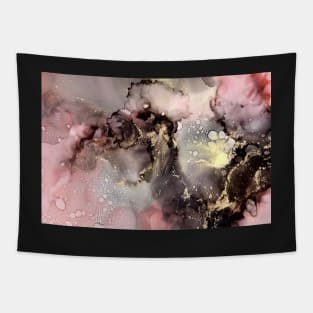 Blush, gold and black abstract asrt Tapestry