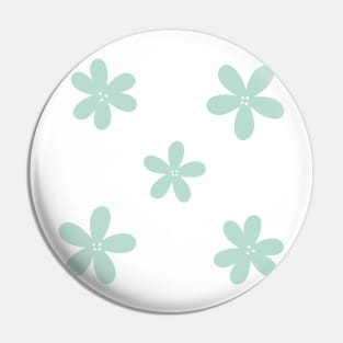 Abstract Flowers - Pastel Teal Green Pin