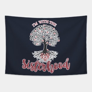 Im with the Sisterhood Tree Hearts Feminist womens sports female unity Tapestry