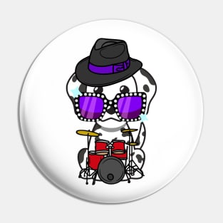 Cute Dalmatian jamming on the drums Pin