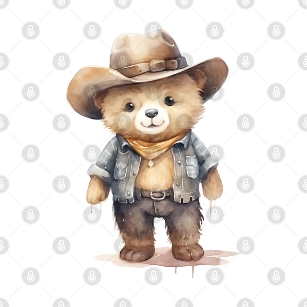 Grizzly Bear Wearing a Cowboy Hat by Chromatic Fusion Studio