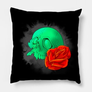 Skull and Rose New School Pillow