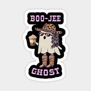 Western Boo-jee Ghost Cowgirl With Funny Halloween Magnet