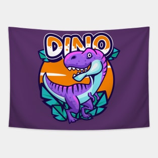 Cute Purple Dino Tapestry