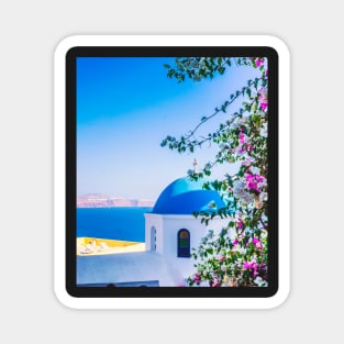 Aesthetic island photo with flowers Magnet