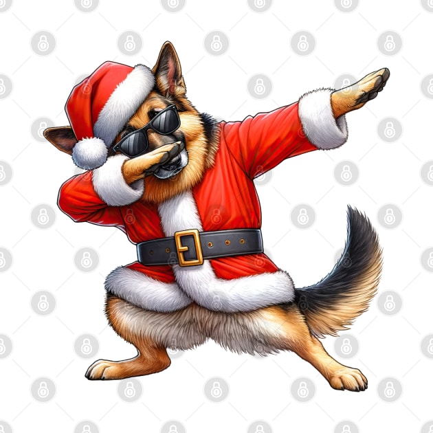 Christmas German Shepherd Dog Dabbing Dance by Chromatic Fusion Studio