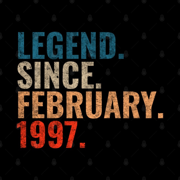 Legend since February 1997 Retro 1997 birthday shirt by TeeLogic