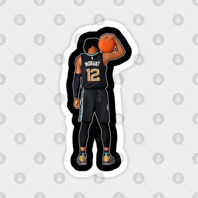 Ja Morant #12 In Action Magnet by RunAndGow