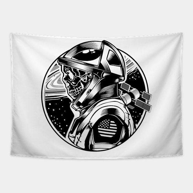 Space X Skull Tapestry by dlo168