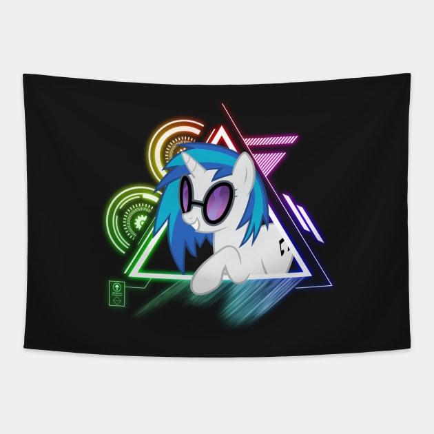 Glowing Bass - DJ PON3 Tapestry by Brony Designs