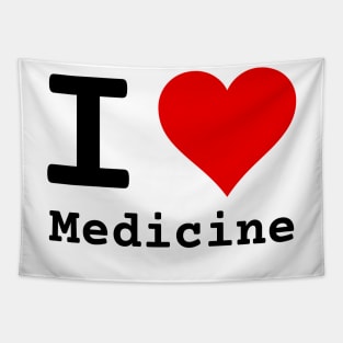 I Love Medicine | Stylized Heart Logo White Tapestry