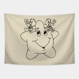 twin care bears sitting on a star Tapestry