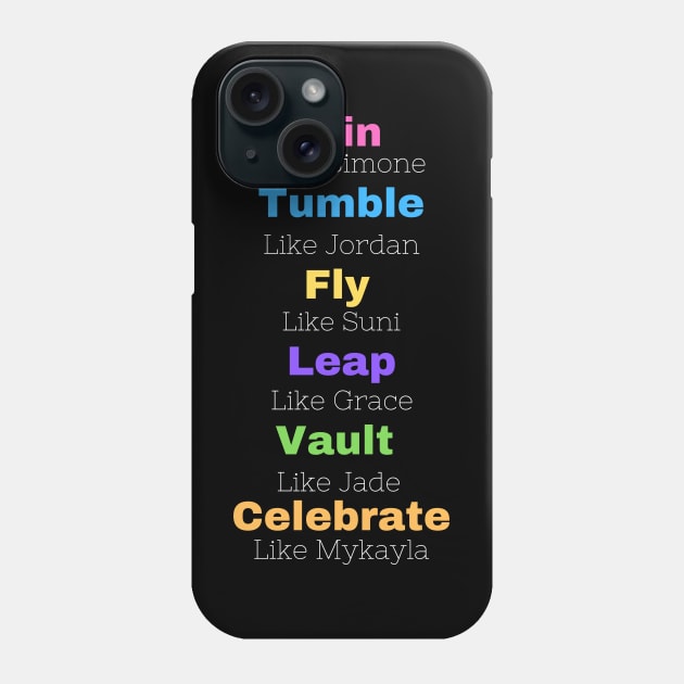 Win Like Simone (Black) Phone Case by All Things Gymnastics Podcast 