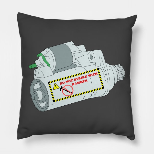 Do Not Strike With Hammer Pillow by Shirtmeca