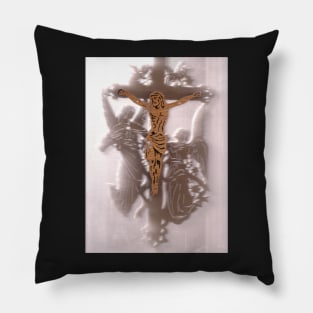 Crucifix Woodworking Pillow