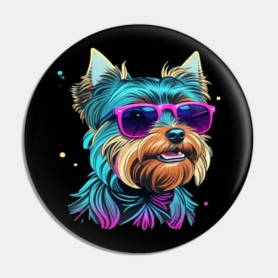 Cool Yorkie with Sunglasses Pin