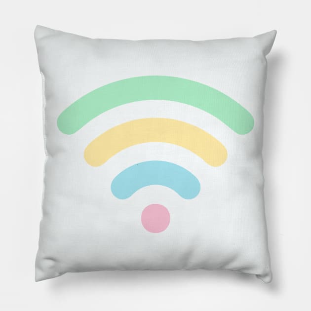 Pastel Rainbow Wi-Fi Pillow by XOOXOO