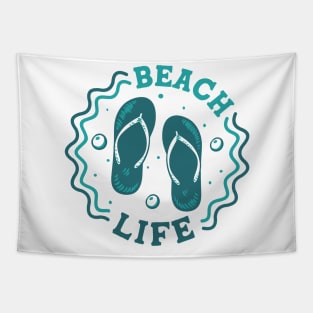 Beach Life // Fun Summer Flip Flop Badge Tapestry