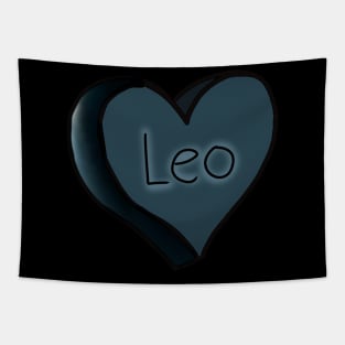 Leo Star Sign Onyx Love Heart Tapestry