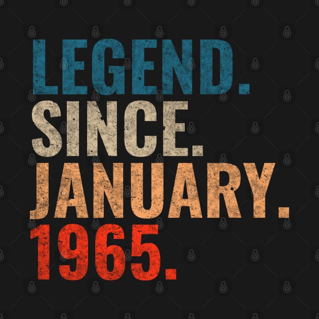 Legend since January 1965 Retro 1965 birthday shirt by TeeLogic