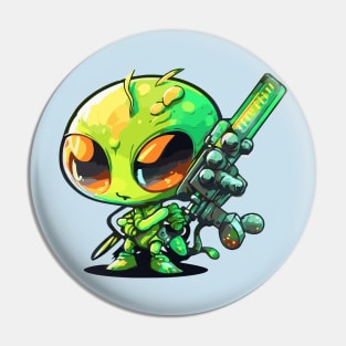 Alien with gun Pin