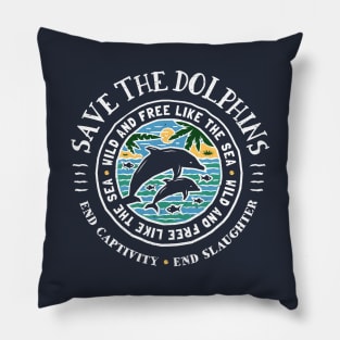 Save The Dolphins Conservation End Captivity Pillow