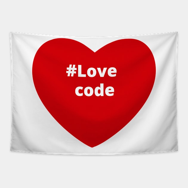 Love Code - Hashtag Heart Tapestry by support4love