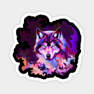 Mystic Wolf Purple Magnet