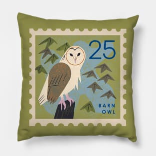 Barn Owl Postage Stamp Pillow