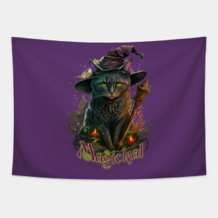 Forest Witch Cat Tapestry