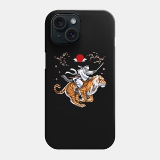 Japanese Cat Samurai Ninja Riding Tiger Phone Case