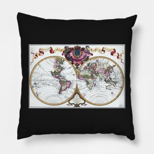 World map wall art 1720 dorm decor mappemonde Art Print Pillow