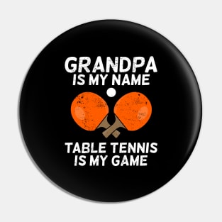 Table Tennis Grandpa Grandfather Gift Pin