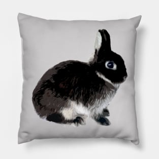 Black Otter Netherland Dwarf Rabbit Pillow