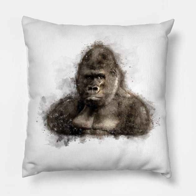 Herbivore Gorilla Vegan T-Shirt, Gift Tee For animal lover, Vegetarian Women and Men Pillow by junghc1