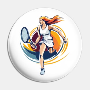 woman playing tennis Pin