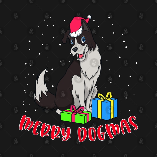 Christmas Border Collie - Merry Dogmas by Modern Medieval Design