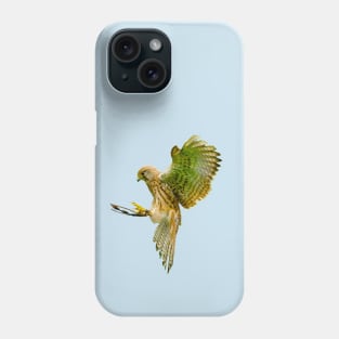 Kestrel about to land on a falconers fist Phone Case