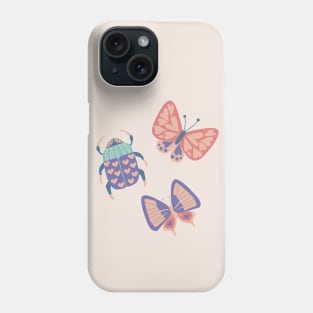 Love Bugs in Coral + Purple Phone Case