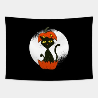 Cat in Pumpkin Tapestry