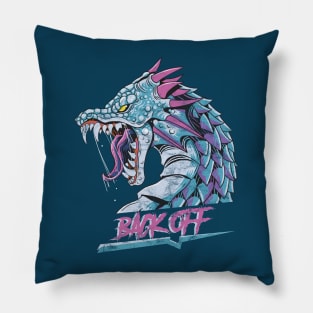 Distressed Back Off Dragon Pillow