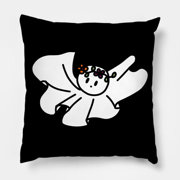 Flower Crown Ghost Pillow by saradaboru