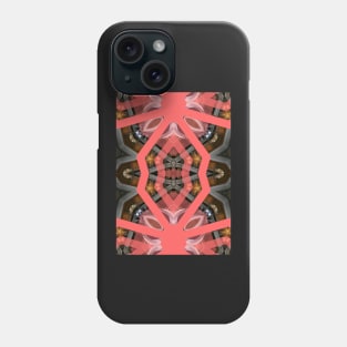 Living Coral Pantone Colour of the Year 2019 pattern decoration with neoclassical architecture Phone Case