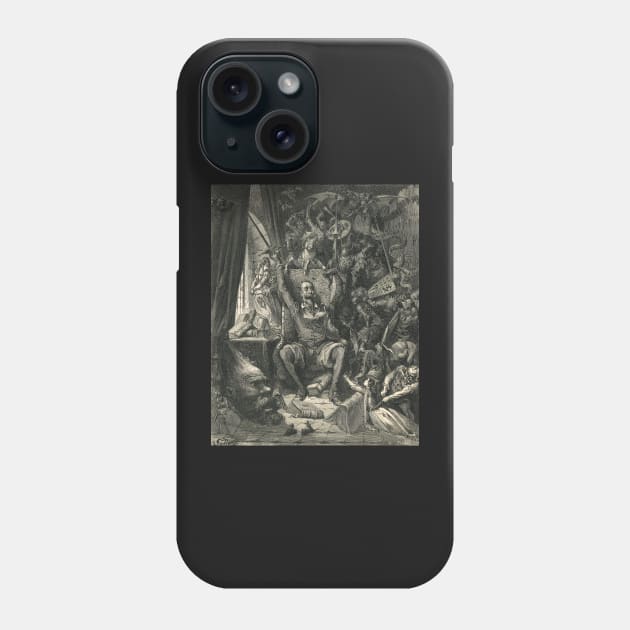 Don Quixote in his study by Gustave Dore Phone Case by artfromthepast