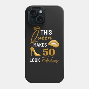 Vintage Queen Birthday Quote 50th and fabulous Cool Heels fifty birthday Gift For Her Phone Case