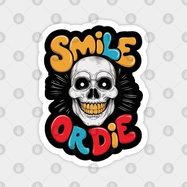 Smiling Skull Magnet by UrbanBlend