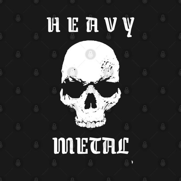 White skull, HEAVY METAL. by Bird