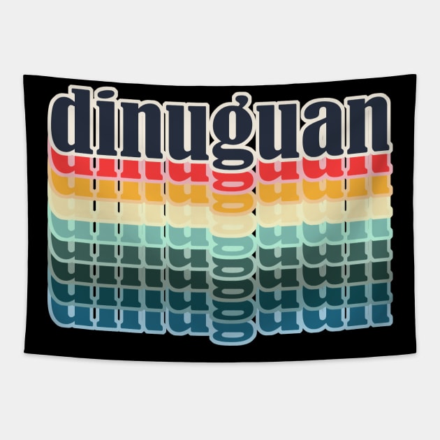 Dinuguan Typography Repeated Text Retro Colors Tapestry by ebayson74@gmail.com